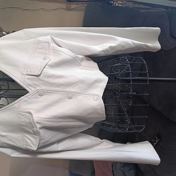 Nasty Gal White Leather Jacket - Picture 1 of 7